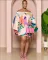 New Off Shoulder Lantern Sleeve Printed Dress