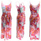 Tie dyed colorful printed loose fitting dress with straps