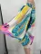 New Off Shoulder Lantern Sleeve Printed Dress