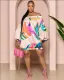 New Off Shoulder Lantern Sleeve Printed Dress