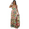 Printed drawstring long dress