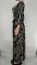 Fashion women's printed V-neck large swing dress