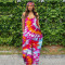 Tie dyed colorful printed loose fitting dress with straps