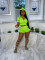 Solid color hooded open navel T-shirt shorts casual set of two