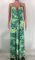 Printed drawstring long dress