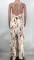 Printed drawstring long dress