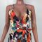 Printed drawstring long dress