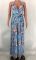 Printed drawstring long dress