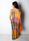 Tie dyed colorful printed loose fitting dress with straps