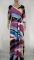 Fashion women's printed V-neck large swing dress