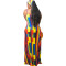 Tie dyed colorful printed loose fitting dress with straps