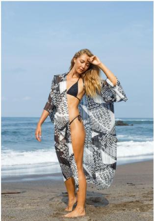 Sunscreen shirt, imitation silk pajamas, home clothing, vacation beach cover up, air conditioning shirt, Japanese nightgown, kimono