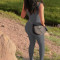 Solid Sleeveless Tank Top Bodysuit Thread Square Neck Open Back Hip Lift Slim Fit Sports Bodysuit