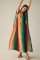 Sexy Beach Gown Colorful Stripe Print Holiday Drawstring Robe