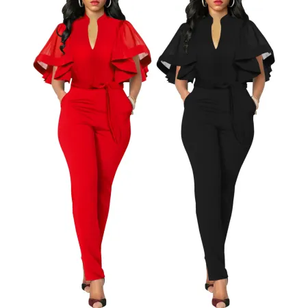Sexy and fashionable waistband jumpsuit