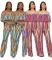 Fashion Off Shoulder Wrap Chest Top Loose Wide Leg Pants Two Piece Set