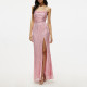 Sexy Sleeveless Strap Slim Fit Wrap Hip Sequin Long Dress