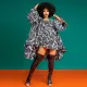 Long sleeved loose A-line doll printed shirt