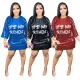 Fashion Round Neck Half Sleeve Loose Beaded Print Dress