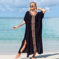 Sexy embroidered vacation gown dress