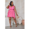 Hot selling candy colored strappy nude back patchwork dress