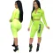 New Fashion Letter Printing Zipper Long Sleeve Pants Set