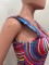New women's positioning printed sleeveless shoulder pad dress