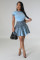 Fashion round neck short sleeved pleated two-piece set