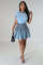 Fashion round neck short sleeved pleated two-piece set