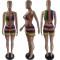 Fashion printed vest shorts set