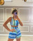 Fashion printed vest shorts set