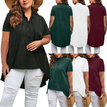 Fashion Spring/Summer Short Sleeve Swallowtail Shirt