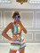 Fashion printed vest shorts set