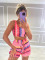 Fashion printed vest shorts set