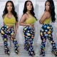 Fashion casual speaker pants with printed casual pants