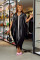 Sexy Solid V-Neck Bat Sleeve Panel Brilliant Edge Irregular Dress