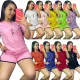 Fashion casual printed sports suit two-piece set