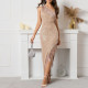 Sexy Sequin Tassel Slim Fit Oblique Shoulder Wrap Hip Long Dress
