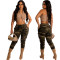 Fashion slim fitting camouflage printed elastic waist casual pants