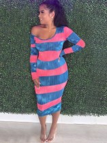Fashion casual striped dress
