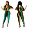 Fashion printed hooded sports two-piece set