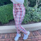 New autumn and winter checkered striped pants (pants only)