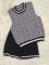 Fashion knitted sweater sleeveless two-piece set with pockets