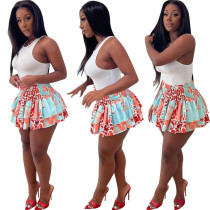 Sexy waistband pleated skirt short skirt