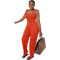 Fashionable and Sexy Casual Women's Sleeveless Lacing Solid Color Pants Jumpsuit