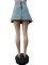 Fashion lace up denim apron 3D pocket denim short skirt