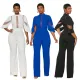 Flare Sleeves Slim Fit Sexy Top Mesh Spliced Waist Wide Leg Jumpsuit