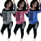 Fashion Large Print Casual Sports Sweater Two Piece Set