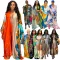 Fashion printed multi-color one size cover up