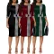 Sexy Fashion Solid Color 3/4 Sleeve Dress